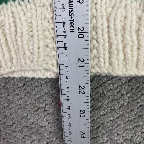 American Eagle Handknit Sweater Women's Large Alpaca Blend Bear Tree Fair Isle - Picture 11 of 14